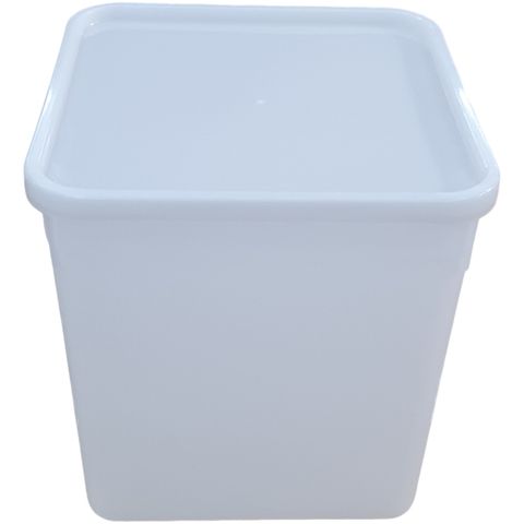 4.5lt SQUARE BASE  NATURAL WITH LID 1/ONLY 100/CTN