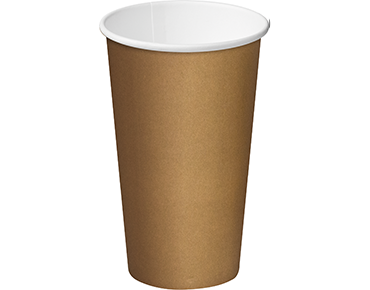 16oz BROWN SINGLE WALL CUP C/AWAY 25PK   20/PKS/CTN