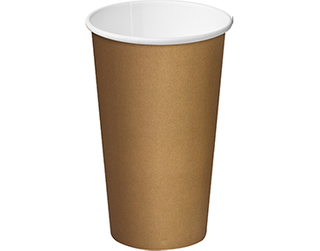 16oz BROWN SINGLE WALL CUP C/AWAY 25/PK  20/PKS/CTN