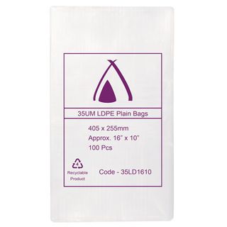 POLY BAG LD 35um 10x16 255x455mm 100PK  10PKS/CTN