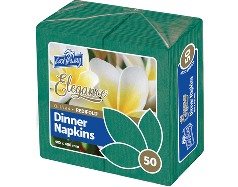 NAPKIN DINNER R/FOLD PINEGREEN ELEGANCE 50/PK 10PKS/CTN