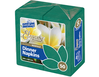 NAPKIN DINNER R/FOLD PINEGREEN ELEGANCE 50/PK 10PKS/CTN