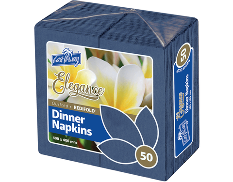 NAPKIN DINNER R/FOLD DARK BLUE ELEGANCE 50/PK 10PKS/CTN