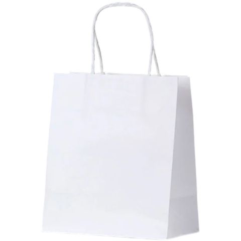 TODDLER WHITE KRAFT BAG HANDLE 200x170x100 50PK  10PKS/CTN