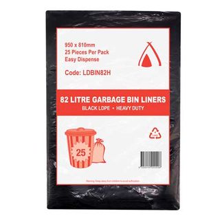 82lt  HEAVY DUTY BIN LINER 810mm X 950mm 25/PK 10PK/CTN