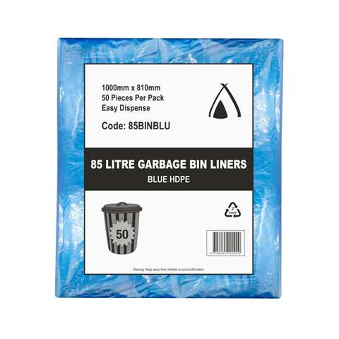 85lt BLUE BIN LINER 1000x810 39x32  20mic 50PK  10PKS/CTN