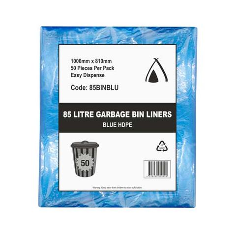 85lt BLUE BIN LINER 1000x810 39x32  20mic 50/PAK 10PAK/CTN