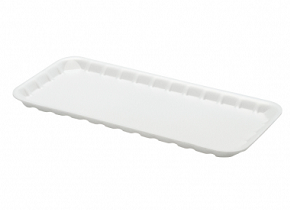 FOAM TRAY 11x5WHITE SHALLOW 125/PK 8 PKS/CTN