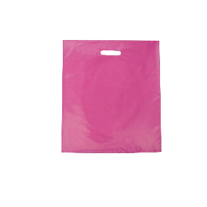 CARRY BAG PLASTIC PINK LARGE HD 100/PK 5PKS/CTN