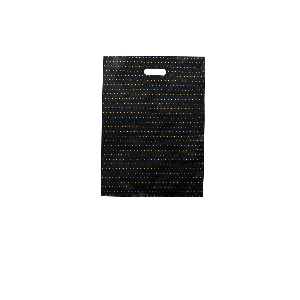 CARRY BAG PLASTIC BLACK/GOLD DOT 520x350x75 100PK  5PKS/CTN