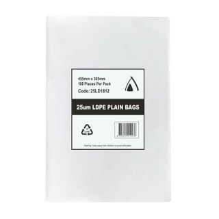POLY BAG LD 25um 12x18 305x405mm 100PK 10PKS/CTN