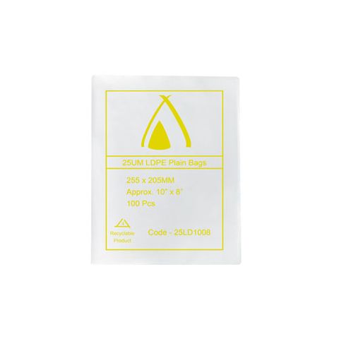 POLY BAG LD 20um 8x10 **DNR** 205x225mm 100PK  10PKS/CTN