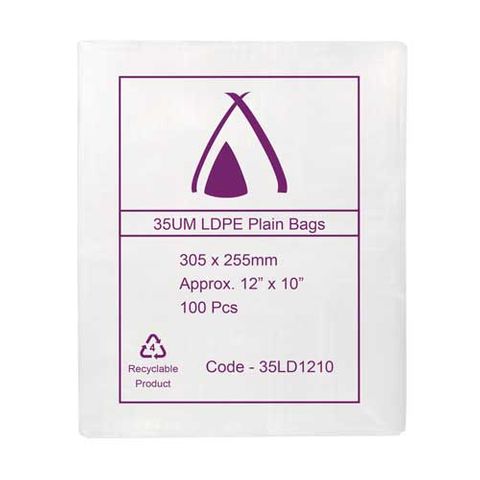 POLY BAG LD 35um 10x12 255x305mm 100PK  10PKS/CTN