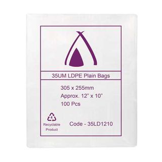 POLY BAG LD 35um 10x12 255x305mm 100PK  10PKS/CTN