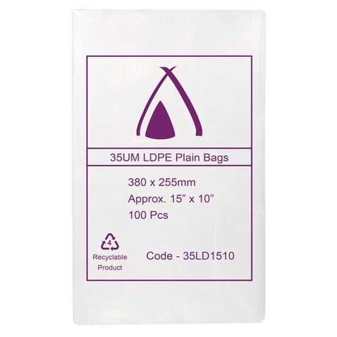 POLY BAG LD 35um 10x15 254x381mm 100/PK 10PKS/CTN