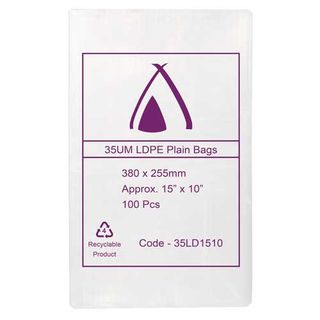 POLY BAG LD 35um 10x15 254x381mm 100PK  10PKS/CTN