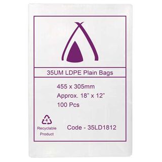 POLY BAG LD 35um 12x18 305x457mm 100/PK 10PKS/CTN