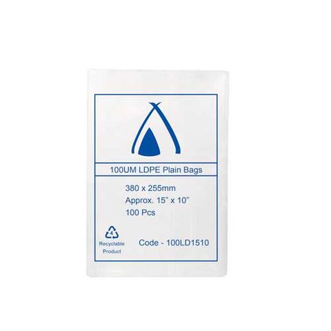 POLY BAG LD 100um 10x15 250x380mm 100/PK 10PAKS/ CTN