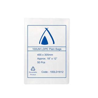 POLY BAG LD 100um 12X18 300x450mm 50PK  10PKS/CTN