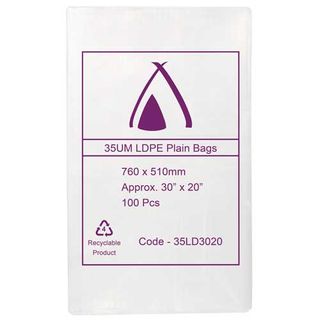 POLY BAG LD 35um 20x30 510x760mm 100/PK 5PKS/CTN