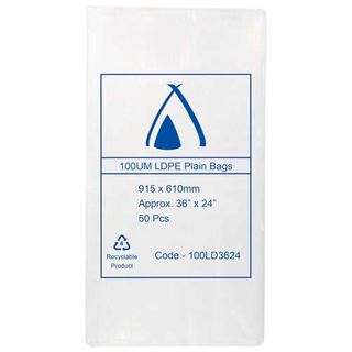 POLY BAG LD 100um 24x36 610x915mm  50PK  4PKS/CTN