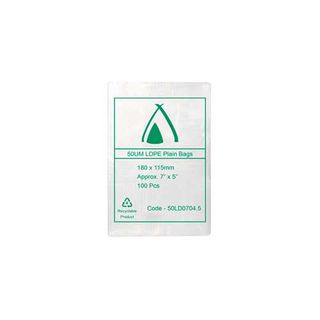 POLY BAG LD 50um 4.5x7 115x178mm 100PK  10PKS/CTN