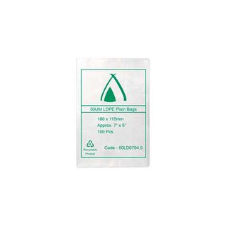 POLY BAG LD 50um 4.5x7 115x178mm 100/PK 10PKS/CTN