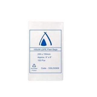 POLY BAG LD 100um  6x9 150x230mm 100PK  10PKS/CTN