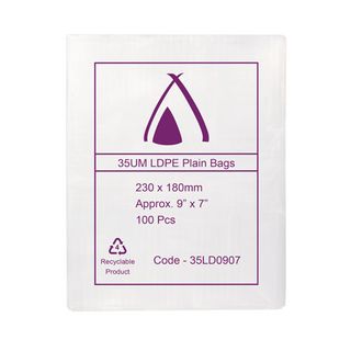 POLY BAG LD 35um  7x9 180x230mm 100/PK 10PKS/CTN