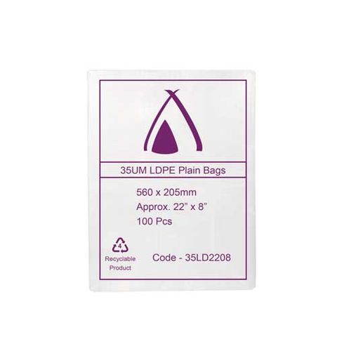 POLY BAG LD 35um  8x22 CELLERY 205x560mm 100/PK 10PKS/CTN