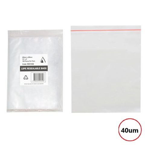 PRESSEAL BAG 8X10 40um 205X255mm  100PK  10PKS/CTN