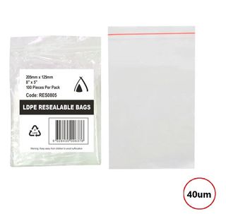 PRESSEAL BAG  5x8 40um 125x200mm  100PK  10PKS/CTN
