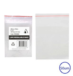 PRESSEAL BAG  6X8 50um 150X200mm  100PK  10PKS/CTN