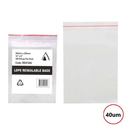 PRESSEAL BAG  8X12 40um 200x300mm 100PK  10PKS/CTN