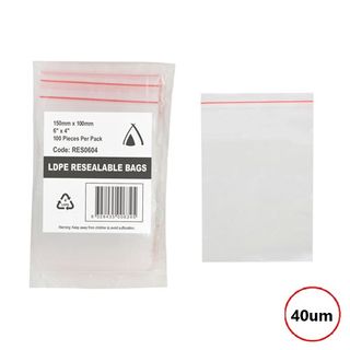 PRESSEAL BAG 4x6 40um 100x150mm 100PK  10PKS/CTN