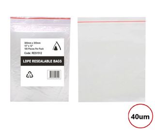 PRESSEAL BAG  12x15 40um 300X380mm 100PK  10PKS/CTN