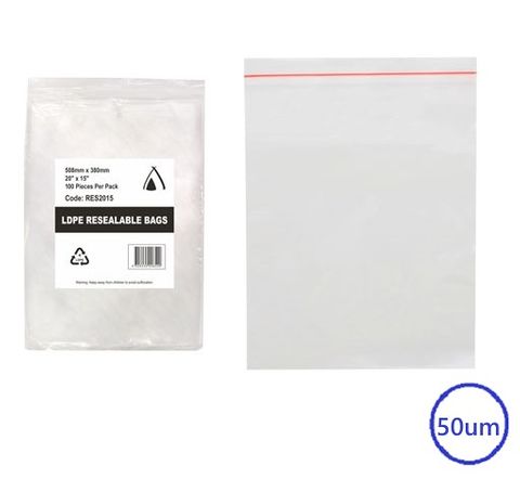 PRESSEAL BAG  15x20 50um 380X508mm  100PK  5PKS/CTN