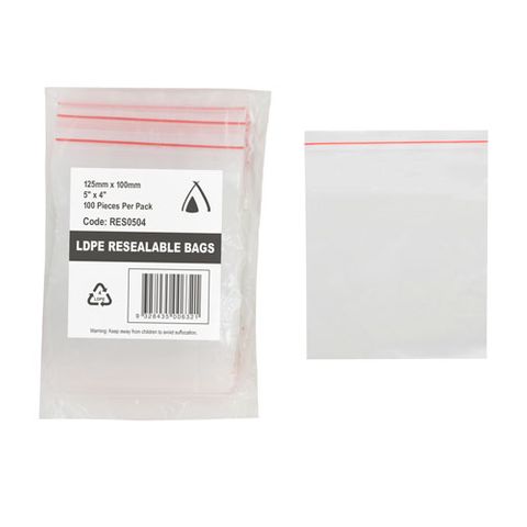 PRESSEAL BAG  4x5 40um 100x125mm 100/PK 10PKS/CTN