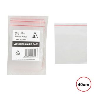 PRESSEAL BAG  4x5 40um 100x125mm 100PK  10PKS/CTN