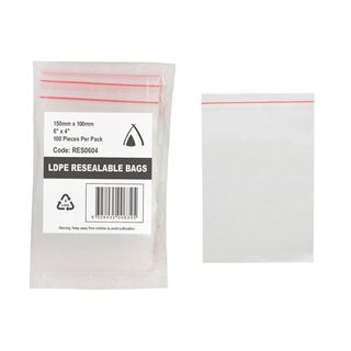 PRESSEAL BAG 4x6 40um 100x150 WHITE PANEL 100PK  10PKS/CTN