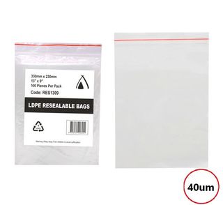 PRESSEAL BAG 9x13 40um 230X330mm 100PK  10PKS/CTN