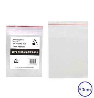PRESSEAL BAG 9x13 50um 230x330mm 100PK  10PKS/CTN