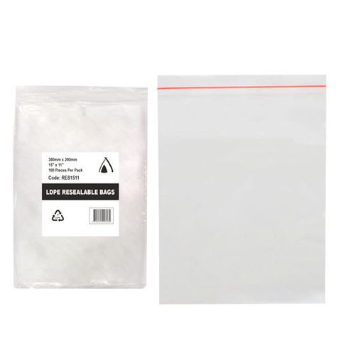 PRESSEAL BAG 11x15 40um 280x380mm 100/PK 10PKS/CTN