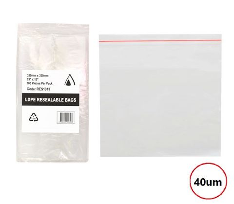 PRESSEAL BAG 13x13 40um 330x330mm 100PK  10PKS/CTN