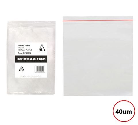 PRESSEAL BAG 14x16 40um 355x405mm 100PK  10PKS/CTN
