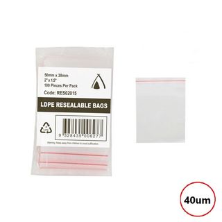 PRESSEAL BAG 1.5x2 40um 38x50mm 100PK  10PKS/CTN