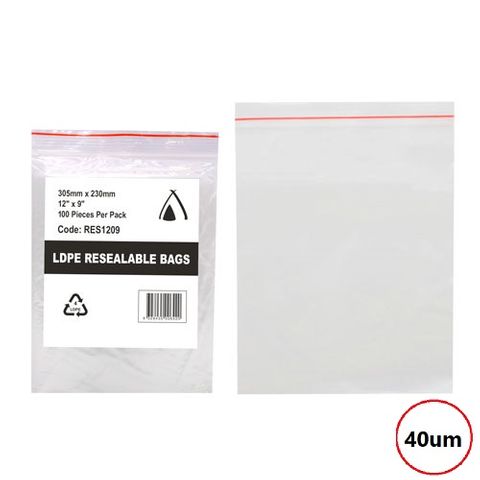 PRESSEAL BAG 9x12 40um 230x300mm 100PK  10PKS/CTN