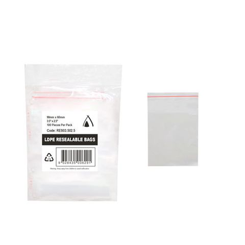 PRESSEAL BAG 2.5x3.5 40um 64x89mm 100/PK 10PKS/CTN