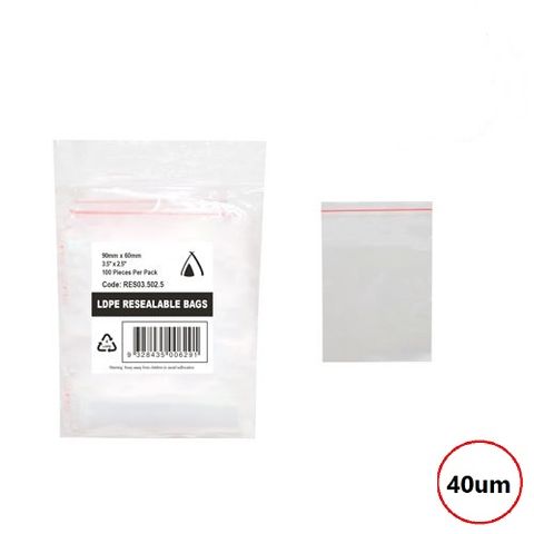 PRESSEAL BAG 2.5x3.5 40um 64x89mm 100PK  10PKS/CTN