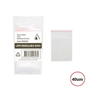 PRESSEAL BAG 2x3 40um 50x75mm 100PK  10PKS/CTN